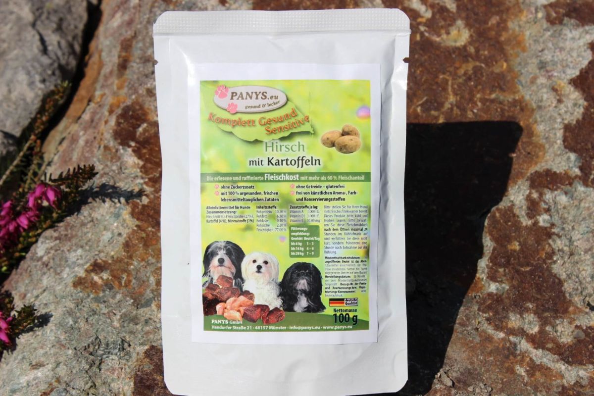 Mahlzeit aus Hirsch und Kartoffel